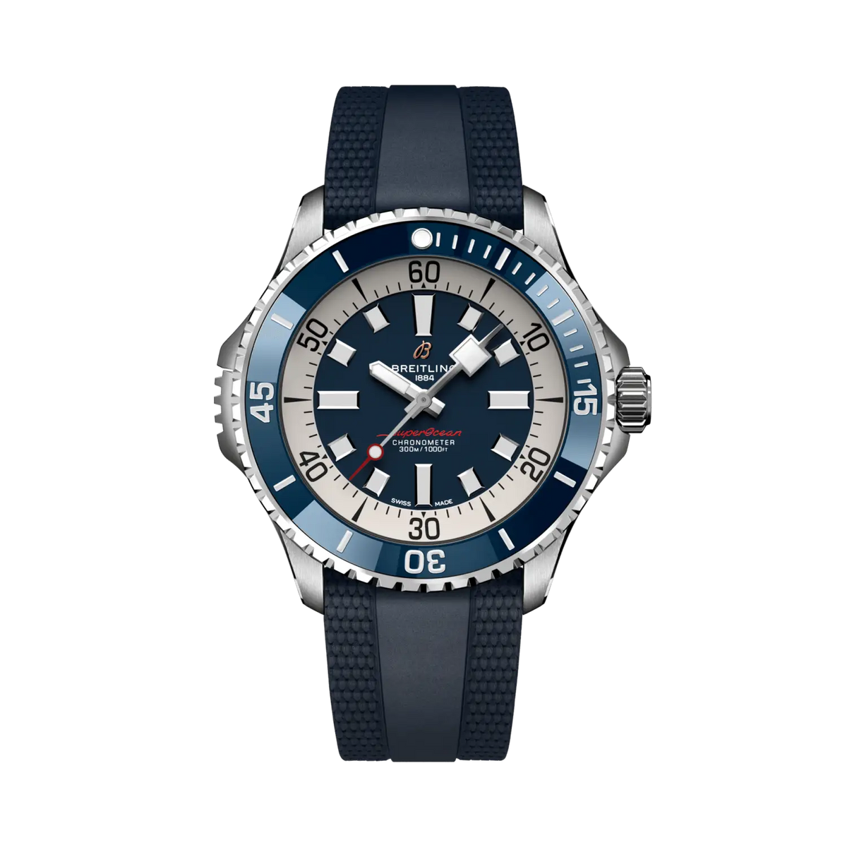 Breitling Superocean 46.0mm Automatic Blue Dial Blue Rubber Strap Watch