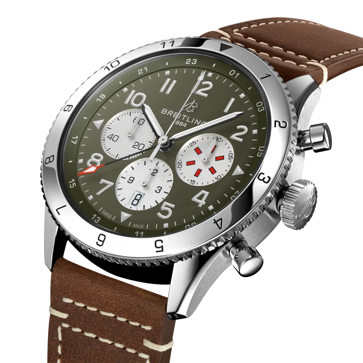 [SIMCHA-TOP500:BREITLING:AB04452A1L1X1:02] Breitling Classic AVI Super AVI B04 Chronograph GMT 46 Curtiss Warhawk – AB04452A1L1X1 official image