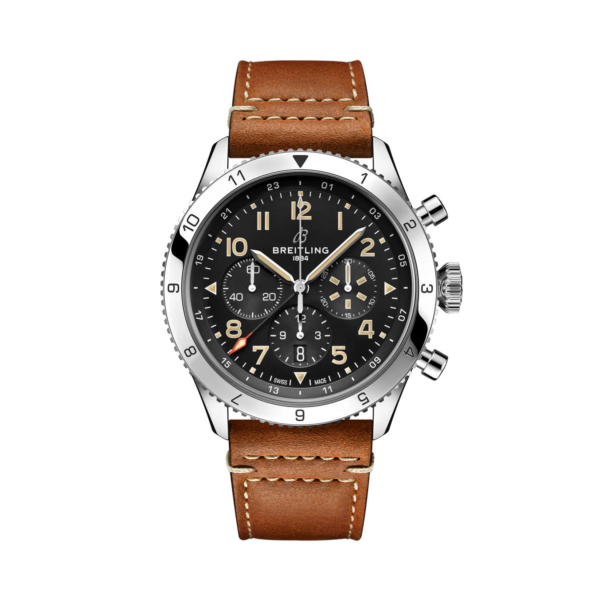 [SIMCHA-TOP500:BREITLING:AB04453A1B1X1:01] Breitling Classic AVI Super AVI B04 Chronograph GMT 46 P-51 Mustang – AB04453A1B1X1 official image