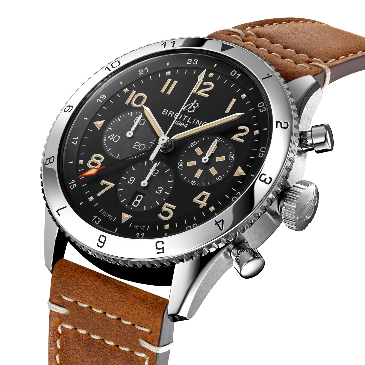 [SIMCHA-TOP500:BREITLING:AB04453A1B1X1:02] Breitling Classic AVI Super AVI B04 Chronograph GMT 46 P-51 Mustang – AB04453A1B1X1 official image