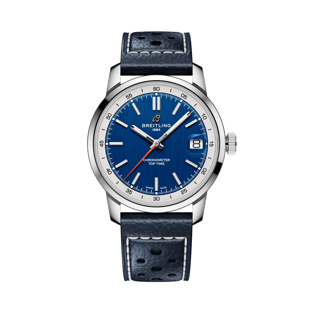 Breitling Top Time 38.0mm Automatic Blue Dial Blue Calfskin leather Watch