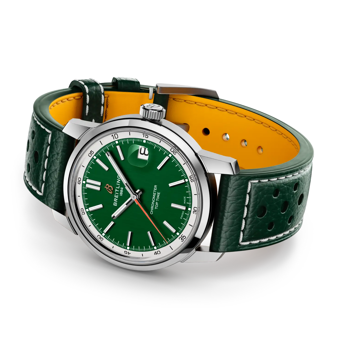 Breitling Top Time 38.0mm Automatic Green Dial Green Calfskin leather Watch