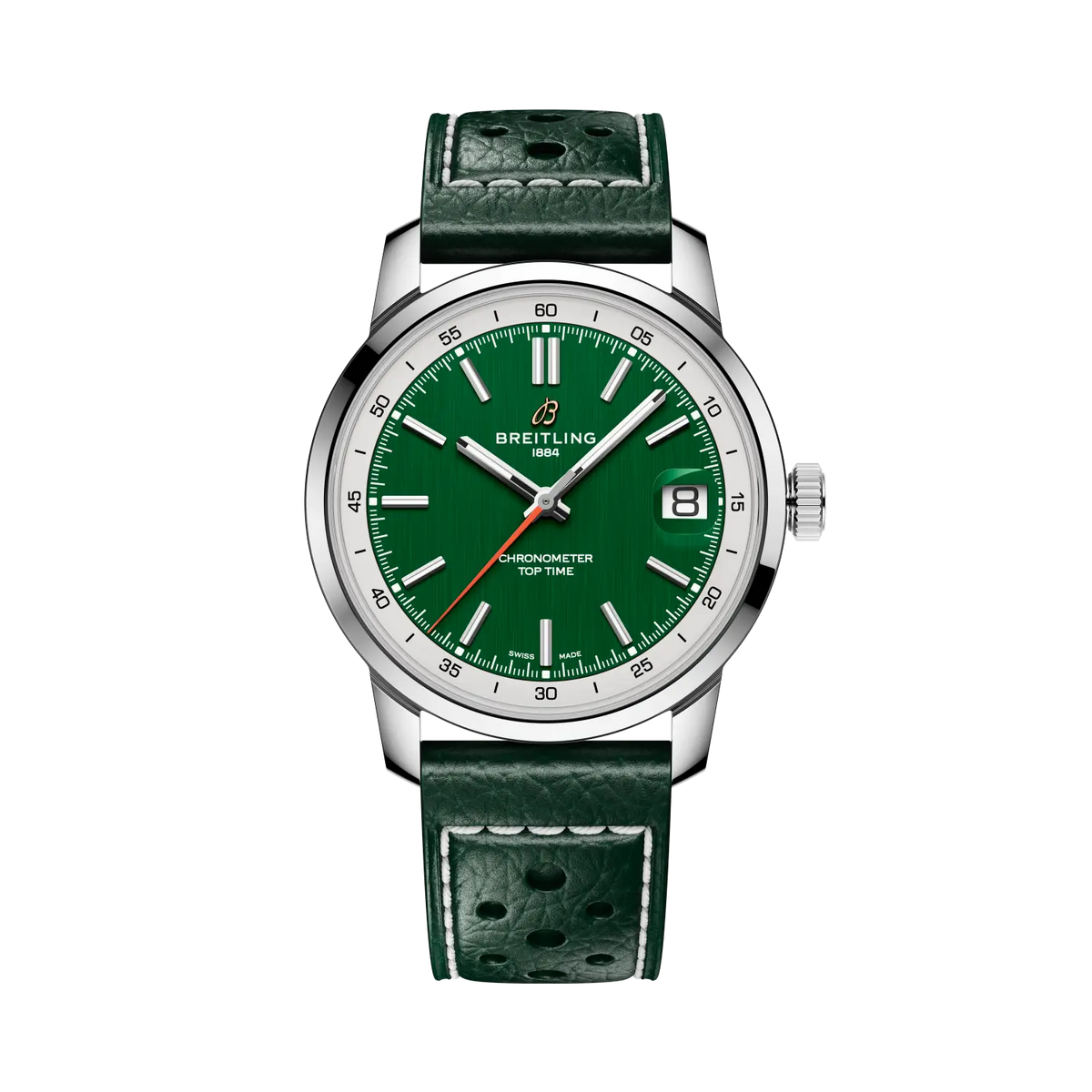 Breitling Top Time 38.0mm Automatic Green Dial Green Calfskin leather Watch