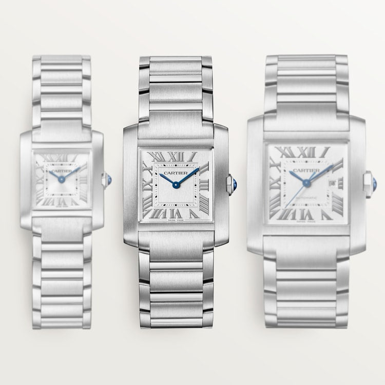 Cartier Tank 32.0 x 27.0mm Quartz Silvered Dial Steel Bracelet Watch