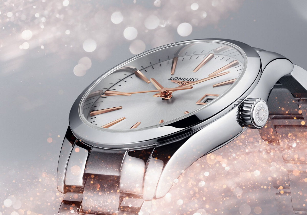 [SIMCHA-OFFICIAL-GALLERY:L2.386.4.72.6:03] Longines Conquest Classic 34.00mm Quartz Sunray silver Dial Stainless Steel Bracelet Watch — official gallery view 3