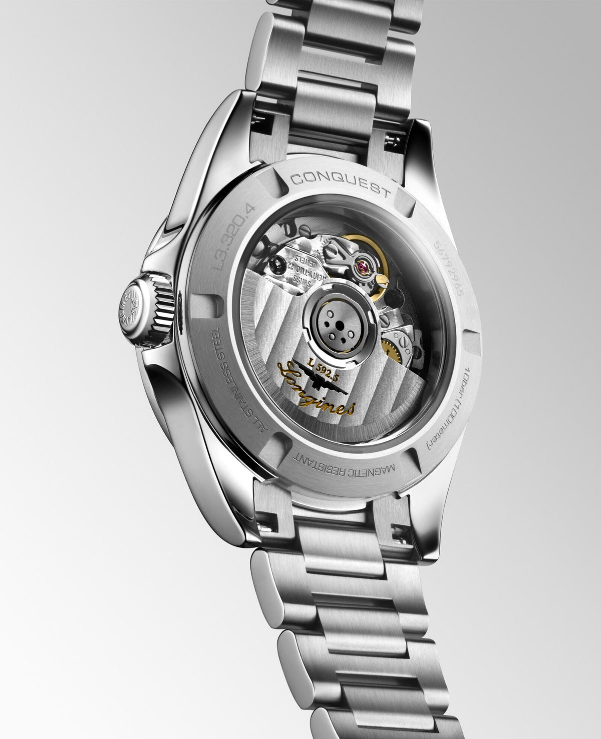 [SIMCHA-OFFICIAL-GALLERY:L3.320.4.87.6:04] Longines Conquest 30.00mm Automatic White mother-of-pearl Dial Stainless Steel Bracelet Watch — official gallery view 4