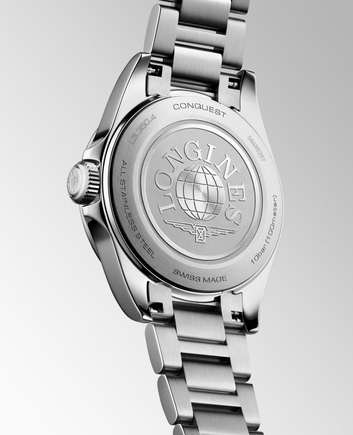 [SIMCHA-OFFICIAL-GALLERY:L3.350.4.87.6:05] Longines Conquest 30.00mm Quartz White mother-of-pearl Dial Stainless Steel Bracelet Watch — official gallery view 5