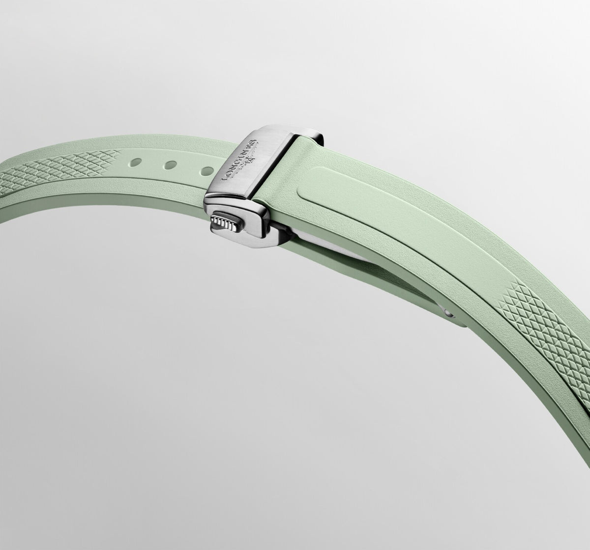 [SIMCHA-OFFICIAL-GALLERY:L3.430.4.02.9:06] Longines Conquest 34.00mm Automatic Sunray green Dial Green Rubber Strap Watch — official gallery view 6
