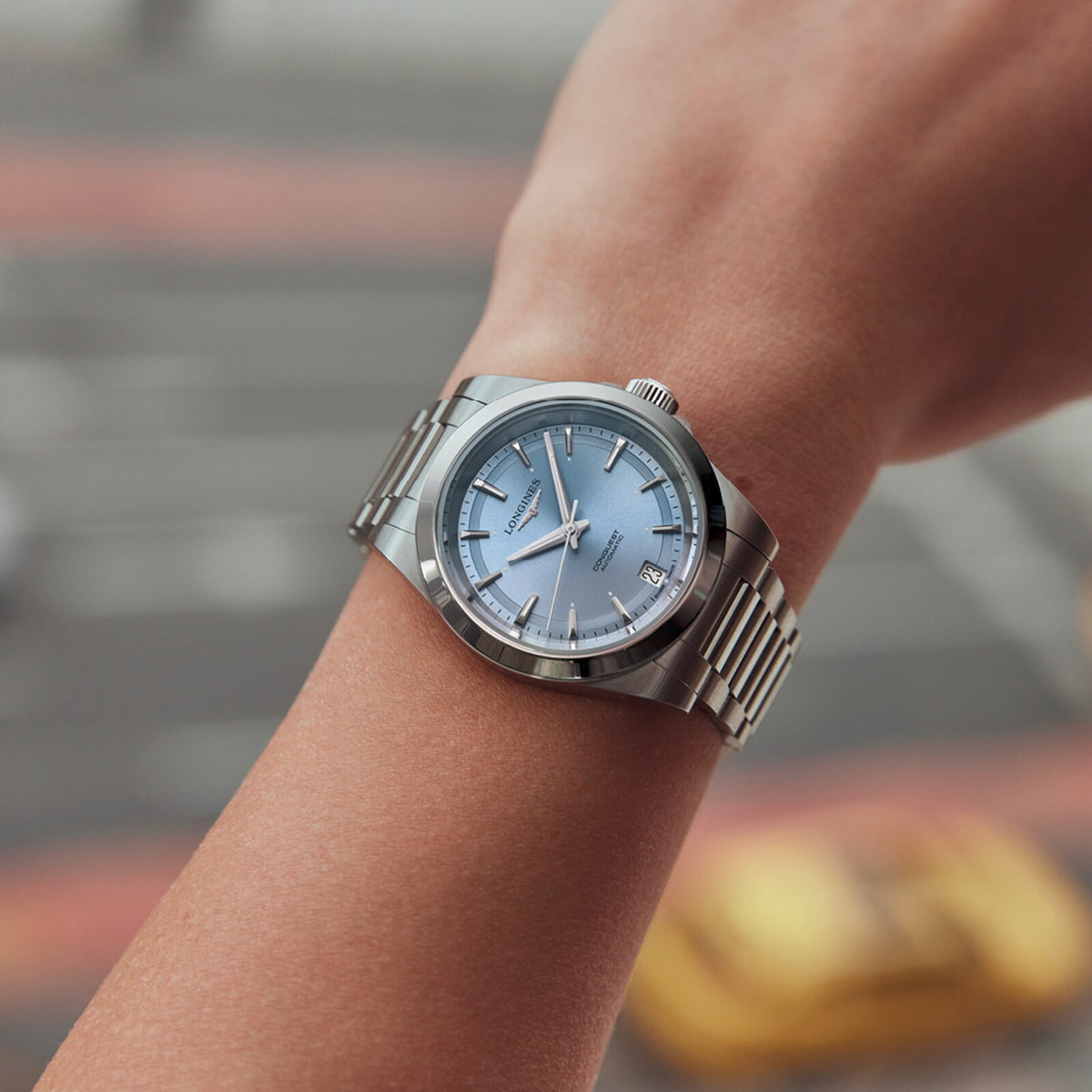 [SIMCHA-OFFICIAL-GALLERY:L3.430.4.92.6:03] Longines Conquest 34.00mm Automatic Sunray blue Dial Stainless Steel Bracelet Watch — official gallery view 3