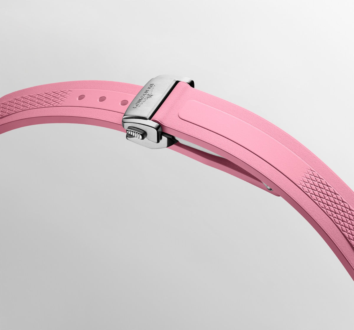 [SIMCHA-OFFICIAL-GALLERY:L3.430.4.99.9:06] Longines Conquest 34.00mm Automatic Sunray pink Dial Pink Rubber Strap Watch — official gallery view 6