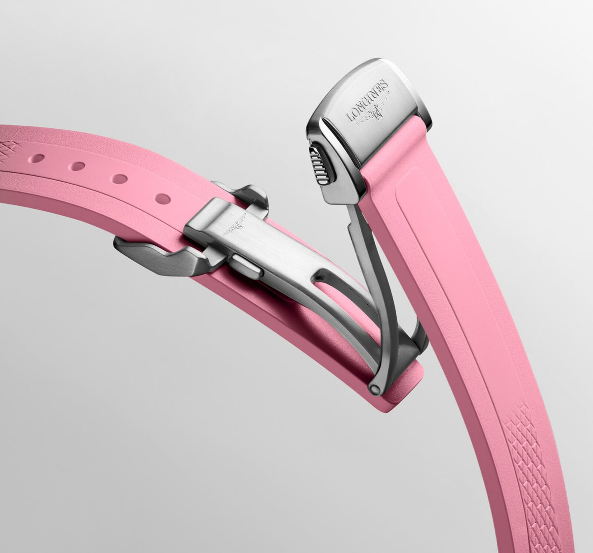 [SIMCHA-OFFICIAL-GALLERY:L3.430.4.99.9:07] Longines Conquest 34.00mm Automatic Sunray pink Dial Pink Rubber Strap Watch — official gallery view 7
