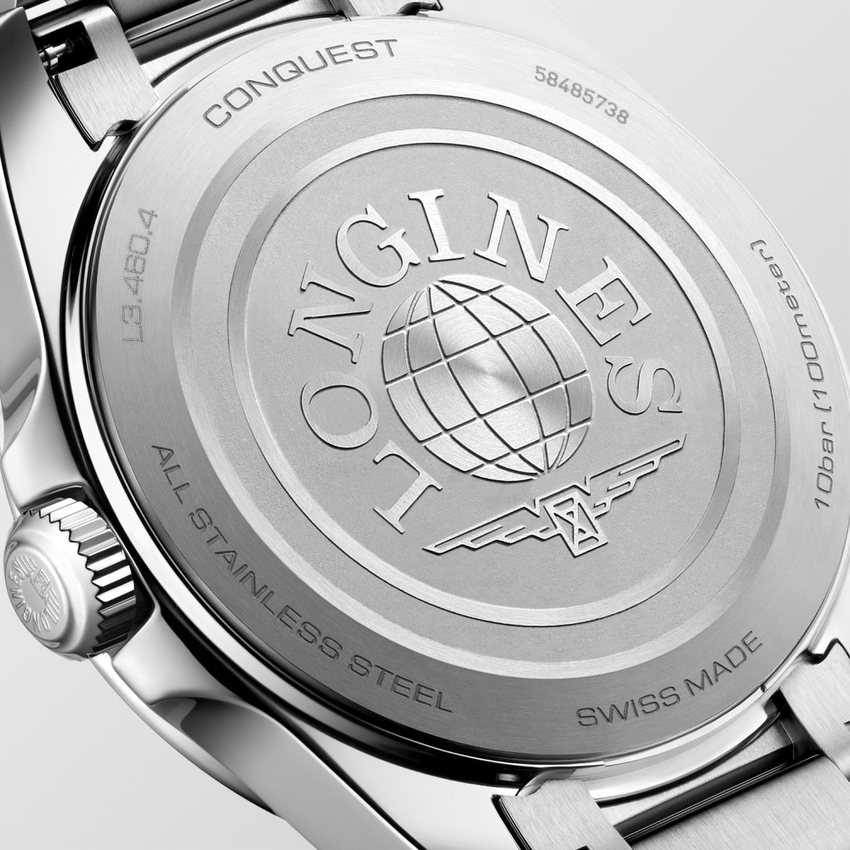 Longines Conquest 34.00mm Quartz Mint Blue sandblasted Dial Stainless Steel Bracelet Watch