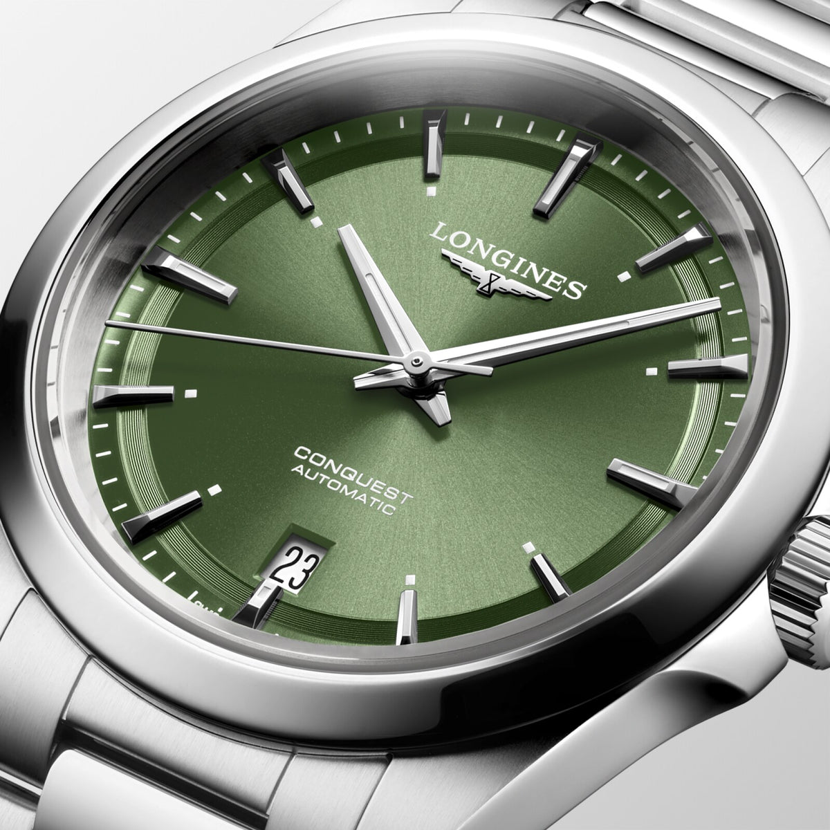 [SIMCHA-OFFICIAL-GALLERY:L3.720.4.02.6:02] Longines Conquest 38.00mm Automatic Sunray green Dial Stainless Steel Bracelet Watch — official gallery view 2