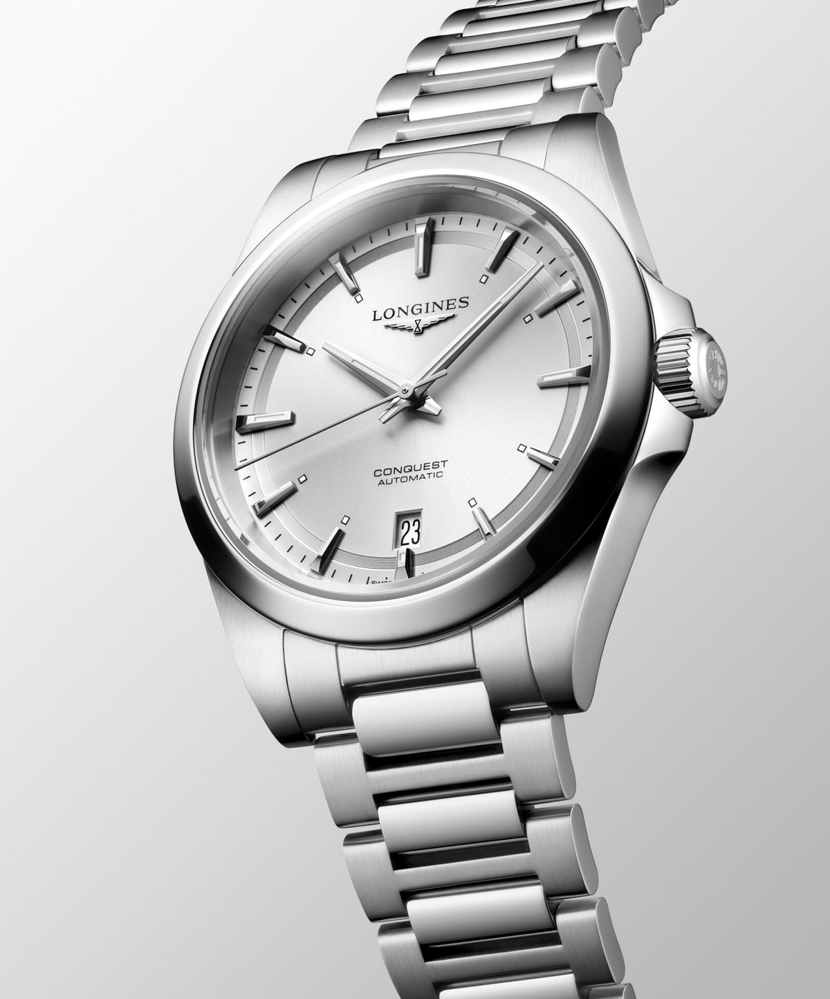 [SIMCHA-OFFICIAL-GALLERY:L3.720.4.72.6:04] Longines Conquest 38.00mm Automatic Sunray silver Dial Stainless Steel Bracelet Watch — official gallery view 4