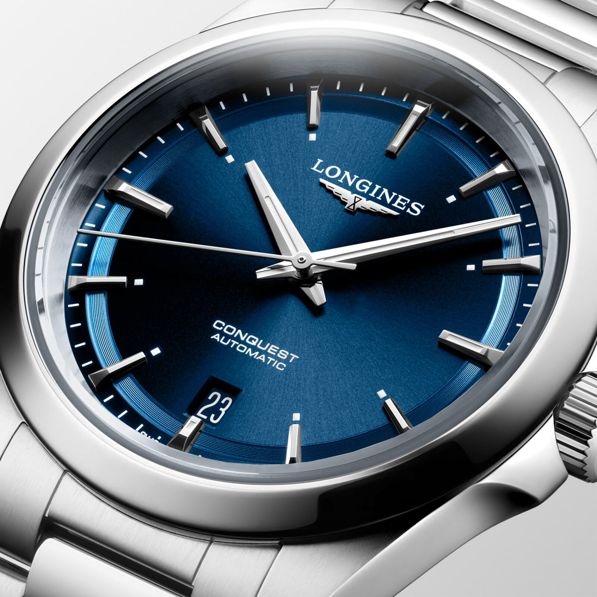 Longines Conquest 38.00mm Automatic Sunray blue Dial Stainless Steel Bracelet Watch