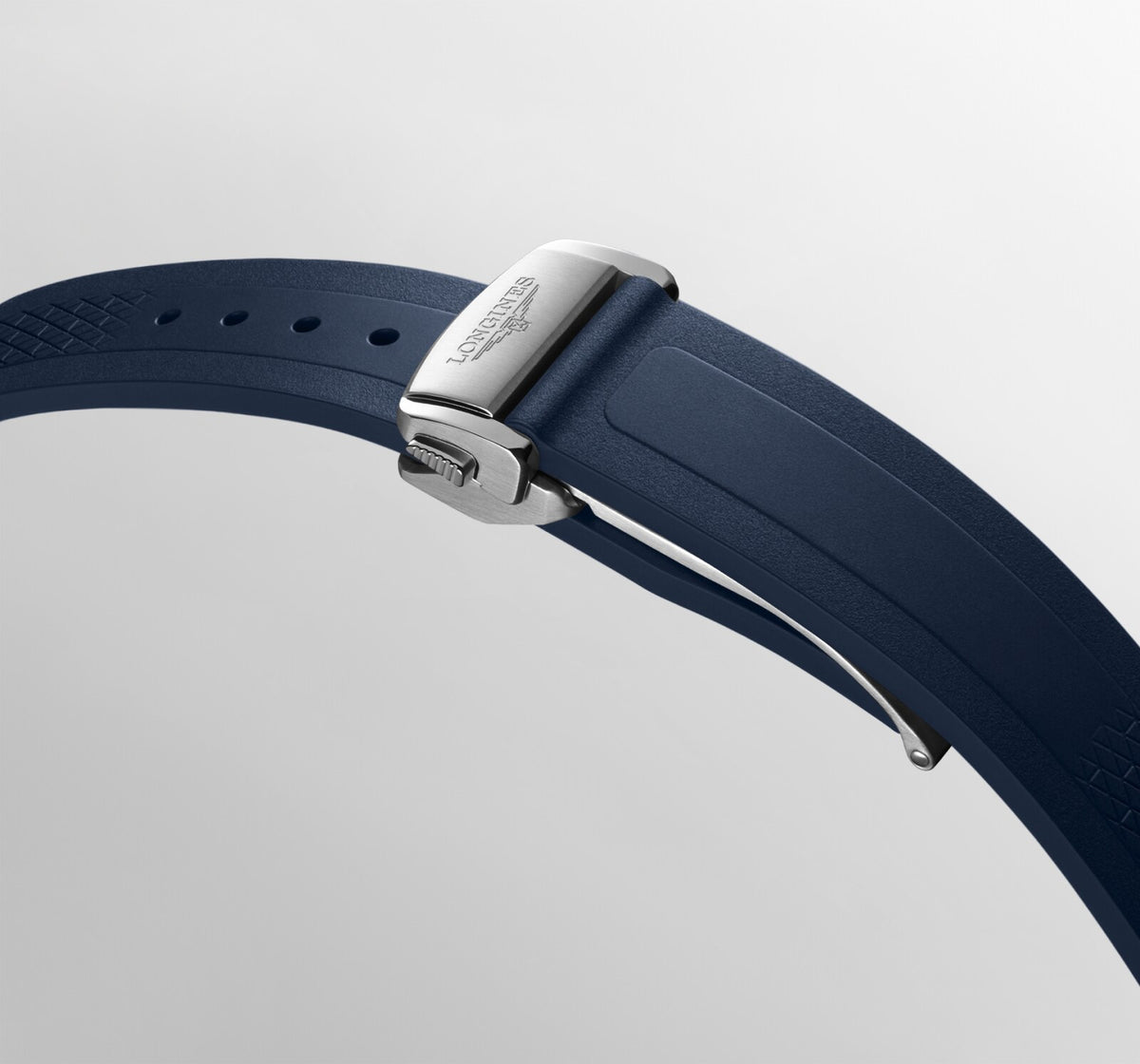 [SIMCHA-OFFICIAL-GALLERY:L3.720.4.92.9:06] Longines Conquest 38.00mm Automatic Sunray blue Dial Blue Rubber Strap Watch — official gallery view 6