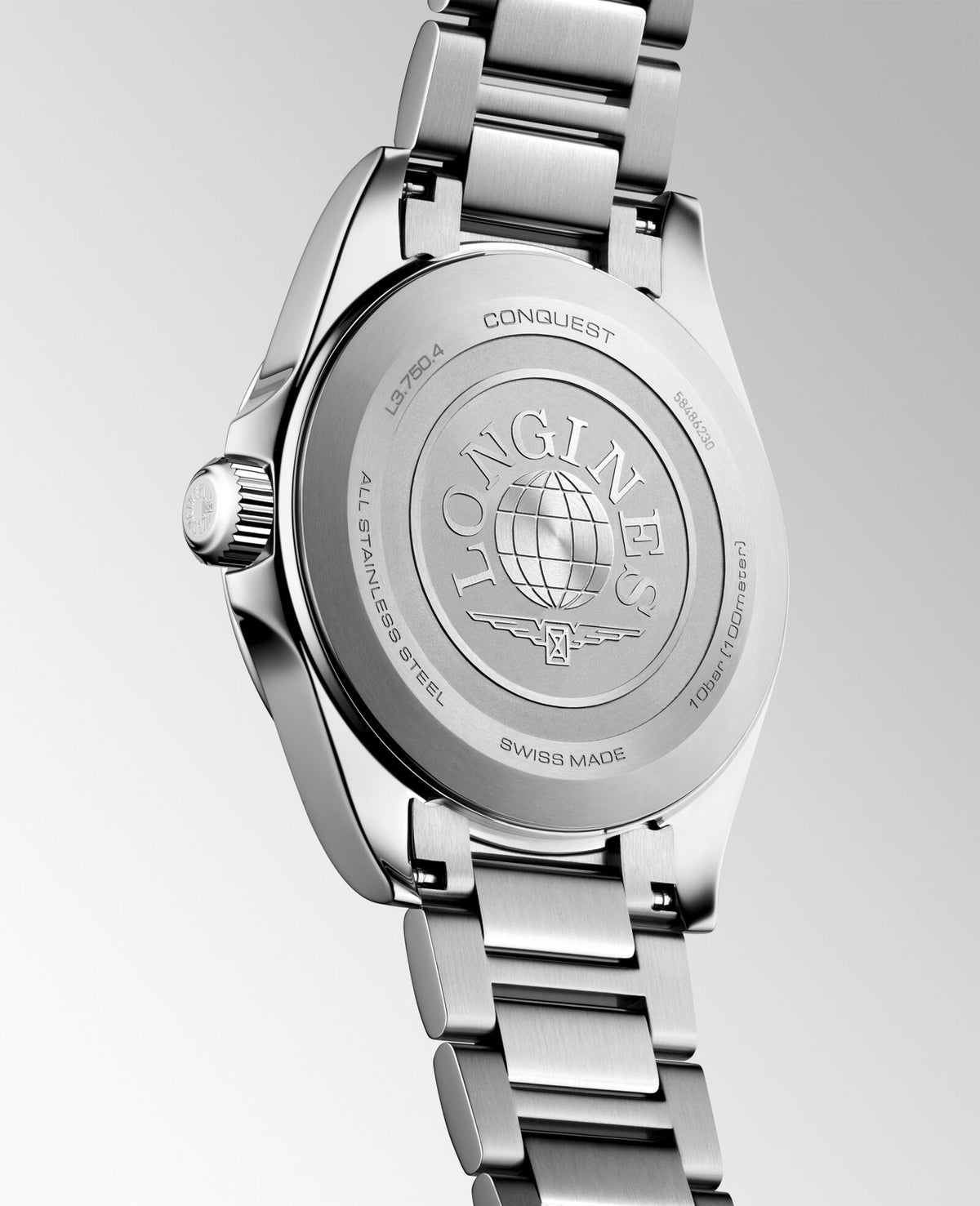 [SIMCHA-OFFICIAL-GALLERY:L3.750.4.12.6:02] Longines Conquest 38.00mm Quartz White sandblasted Dial Stainless Steel Bracelet Watch — official gallery view 2