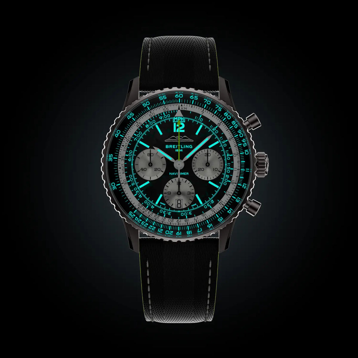 [SIMCHA-TOP500:BREITLING:EB01381A1B1X1:06] Breitling Navitimer B01 Chronograph 43 Aston Martin Aramco Formula ONE™ team – EB01381A1B1X1 official image