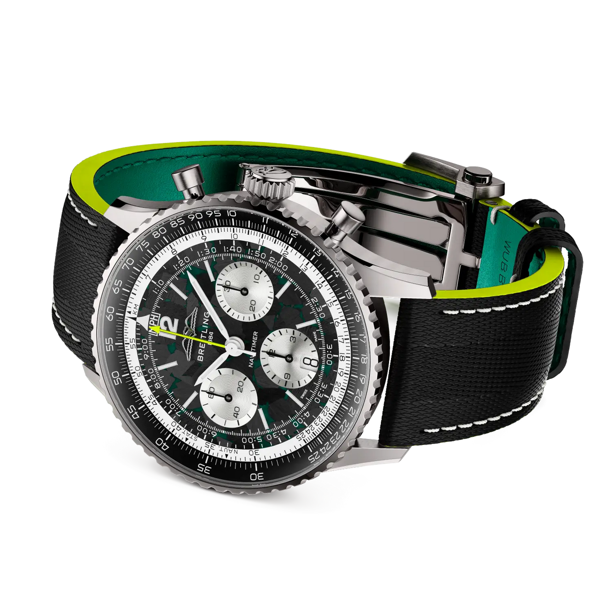 [SIMCHA-TOP500:BREITLING:EB01381A1B1X1:03] Breitling Navitimer B01 Chronograph 43 Aston Martin Aramco Formula ONE™ team – EB01381A1B1X1 official image