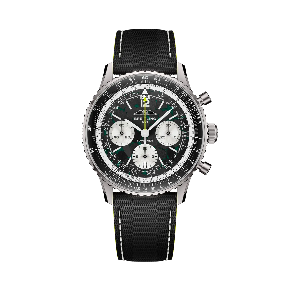 [SIMCHA-TOP500:BREITLING:EB01381A1B1X1:01] Breitling Navitimer B01 Chronograph 43 Aston Martin Aramco Formula ONE™ team – EB01381A1B1X1 official image