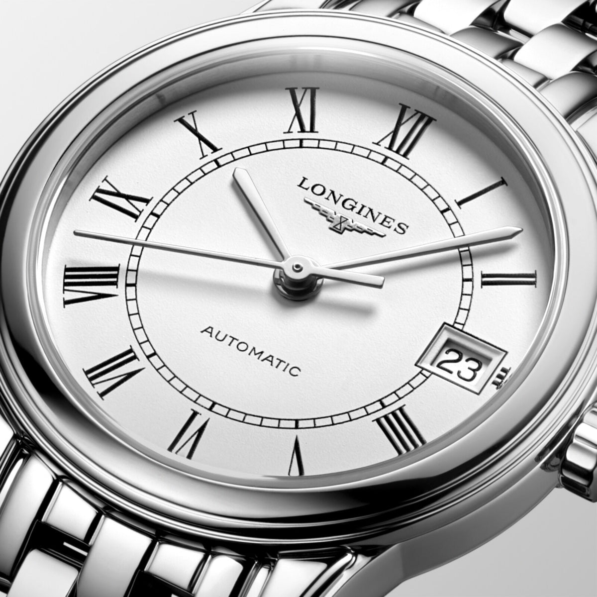 [SIMCHA-OFFICIAL-GALLERY:L4.274.4.21.6:02] Longines Flagship Classic 26.00mm Automatic White matt Dial Stainless Steel Bracelet Watch — official gallery view 2