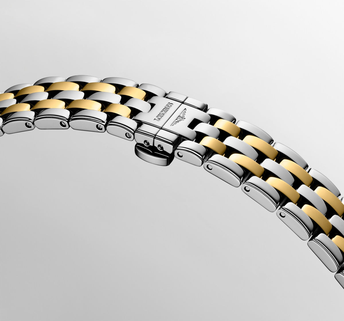[SIMCHA-OFFICIAL-GALLERY:L4.374.3.38.7:06] Longines Flagship Classic 30.00mm Automatic Gilt Dial Yellow Stainless Steel Bracelet Watch — official gallery view 6
