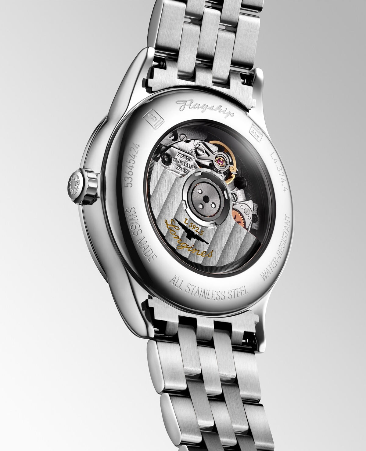 [SIMCHA-OFFICIAL-GALLERY:L4.374.4.88.6:05] Longines Flagship Classic 30.00mm Automatic White mother-of-pearl Dial Stainless Steel Bracelet Watch — official gallery view 5