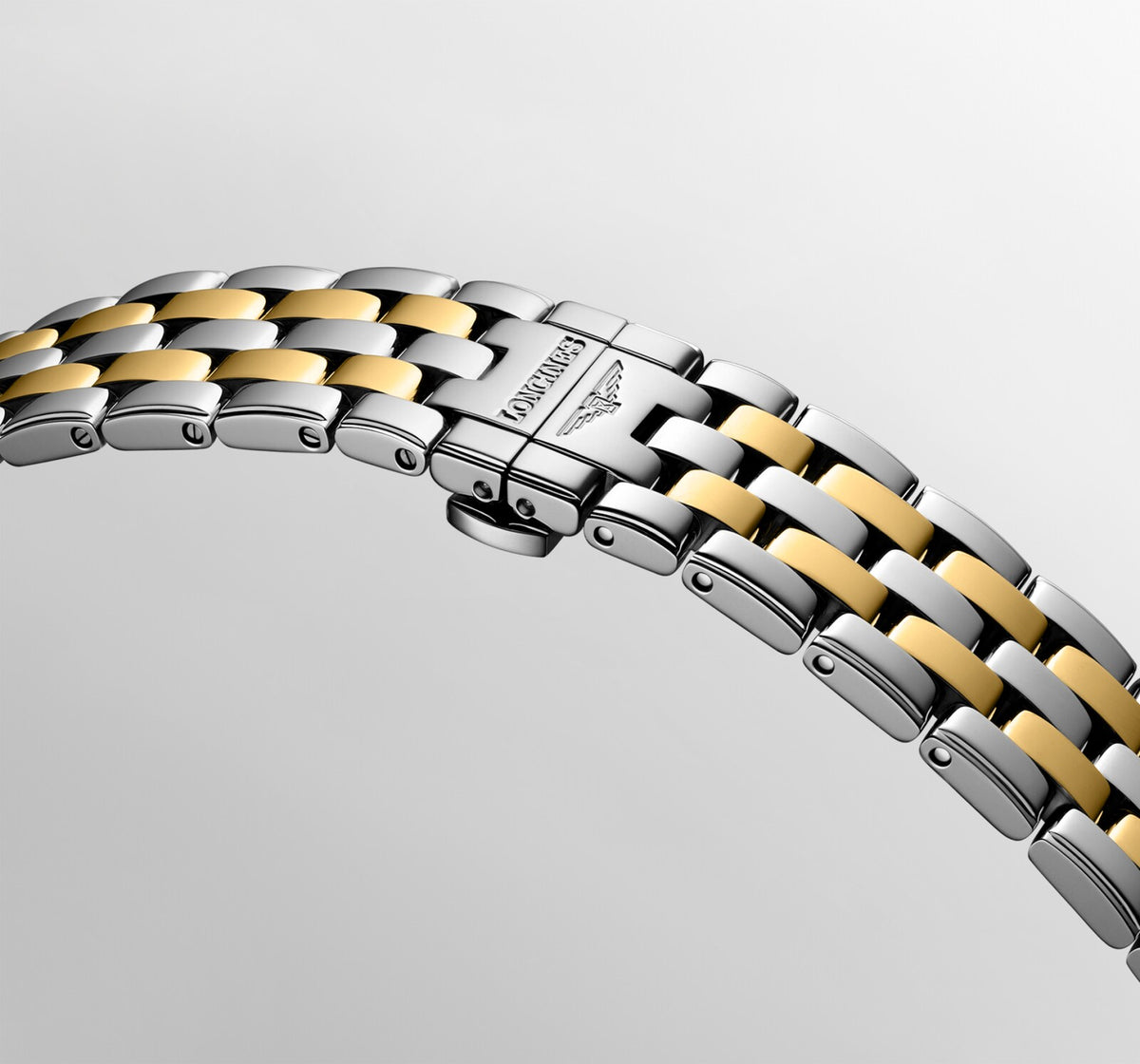 [SIMCHA-OFFICIAL-GALLERY:L4.984.3.20.7:06] Longines Flagship Classic 40.00mm Automatic White matt Dial Yellow Stainless Steel Bracelet Watch — official gallery view 6