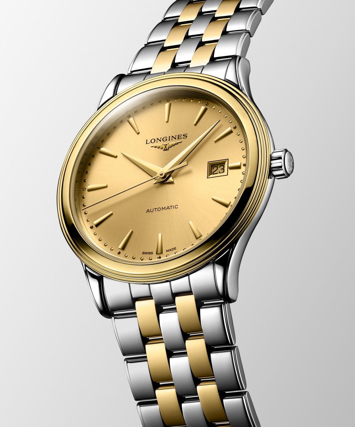 [SIMCHA-OFFICIAL-GALLERY:L4.984.3.30.7:03] Longines Flagship Classic 40.00mm Automatic Gilt Dial Yellow Stainless Steel Bracelet Watch — official gallery view 3