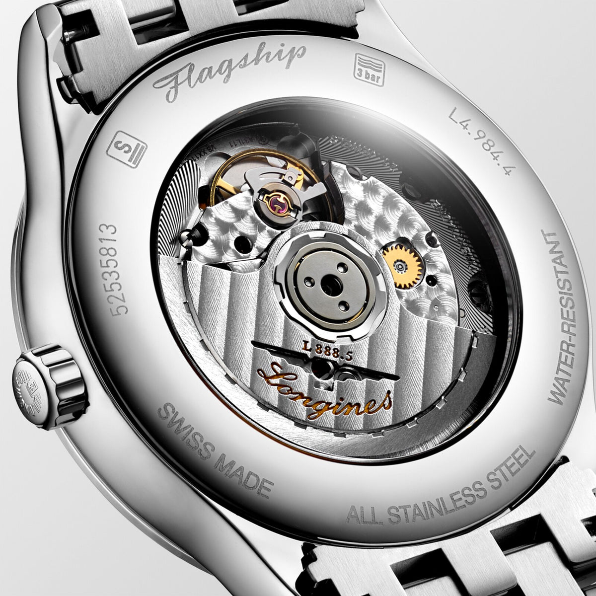 [SIMCHA-OFFICIAL-GALLERY:L4.984.4.18.6:02] Longines Flagship Classic 40.00mm Automatic White matt Dial Stainless Steel Bracelet Watch — official gallery view 2