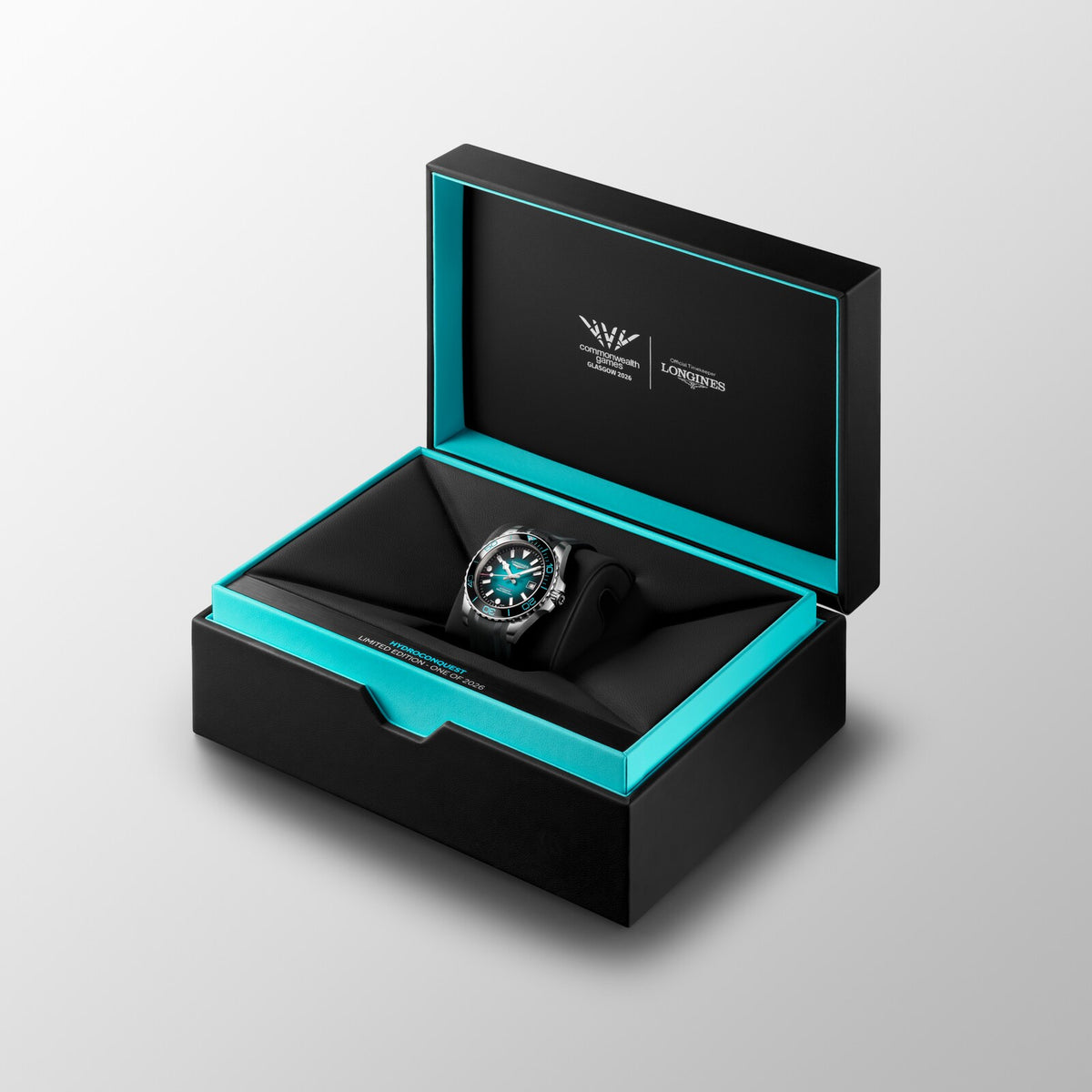 [SIMCHA-OFFICIAL-GALLERY:L3.788.4.09.9:03] Longines HydroConquest 42.00mm Automatic Teal gradient lacquered polished Dial Black Rubber Strap Watch — official gallery view 3