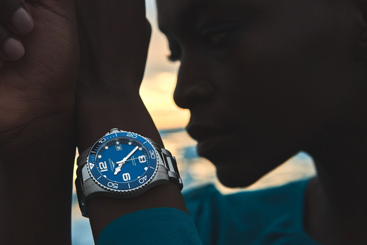 [SIMCHA-OFFICIAL-GALLERY:L3.780.4.96.6:10] Longines HydroConquest 39.00mm Automatic Sunray blue Dial Stainless Steel Bracelet Watch — official gallery view 10