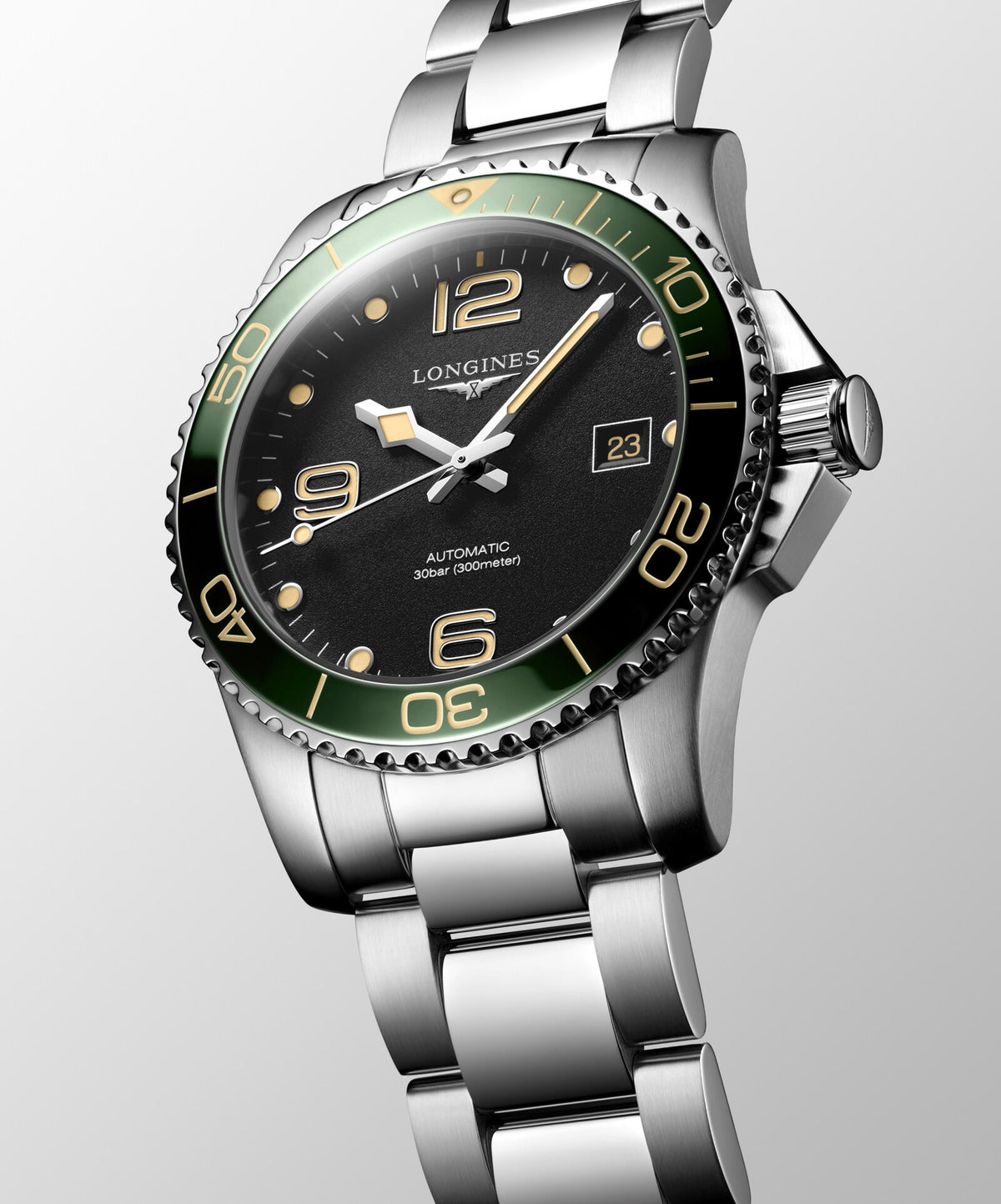 [SIMCHA-OFFICIAL-GALLERY:L3.781.4.05.6:06] Longines HydroConquest 41.00mm Automatic Black Dial Stainless Steel Bracelet Watch — official gallery view 6