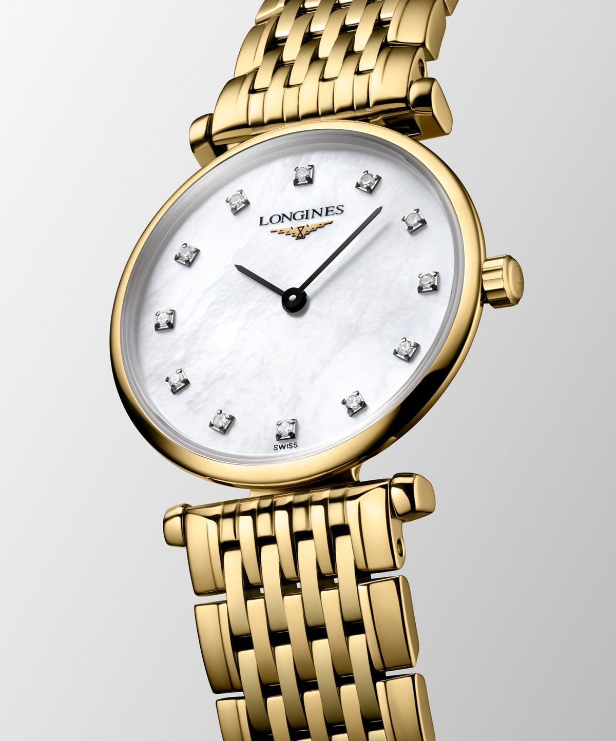 [SIMCHA-OFFICIAL-GALLERY:L4.209.2.87.E:04] Longines La Grande Classique 24.00mm Quartz White mother-of-pearl Dial Yellow Bracelet Watch — official gallery view 4