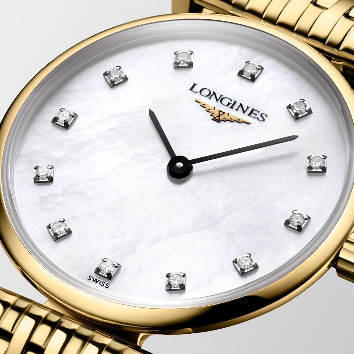 [SIMCHA-OFFICIAL-GALLERY:L4.209.2.87.E:02] Longines La Grande Classique 24.00mm Quartz White mother-of-pearl Dial Yellow Bracelet Watch — official gallery view 2