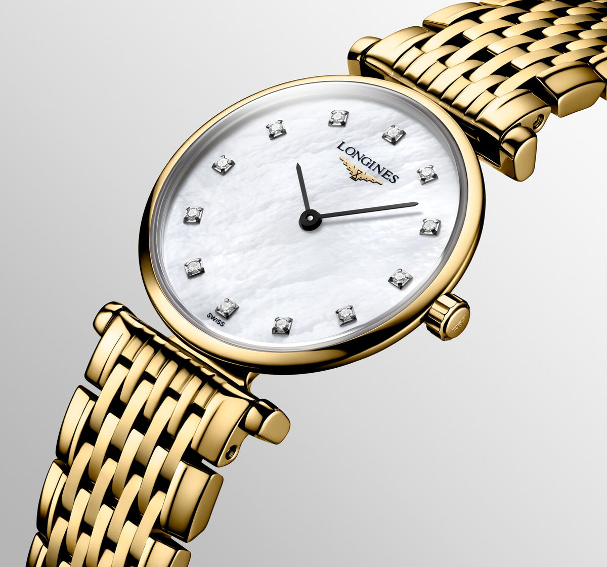 [SIMCHA-OFFICIAL-GALLERY:L4.209.2.87.E:08] Longines La Grande Classique 24.00mm Quartz White mother-of-pearl Dial Yellow Bracelet Watch — official gallery view 8