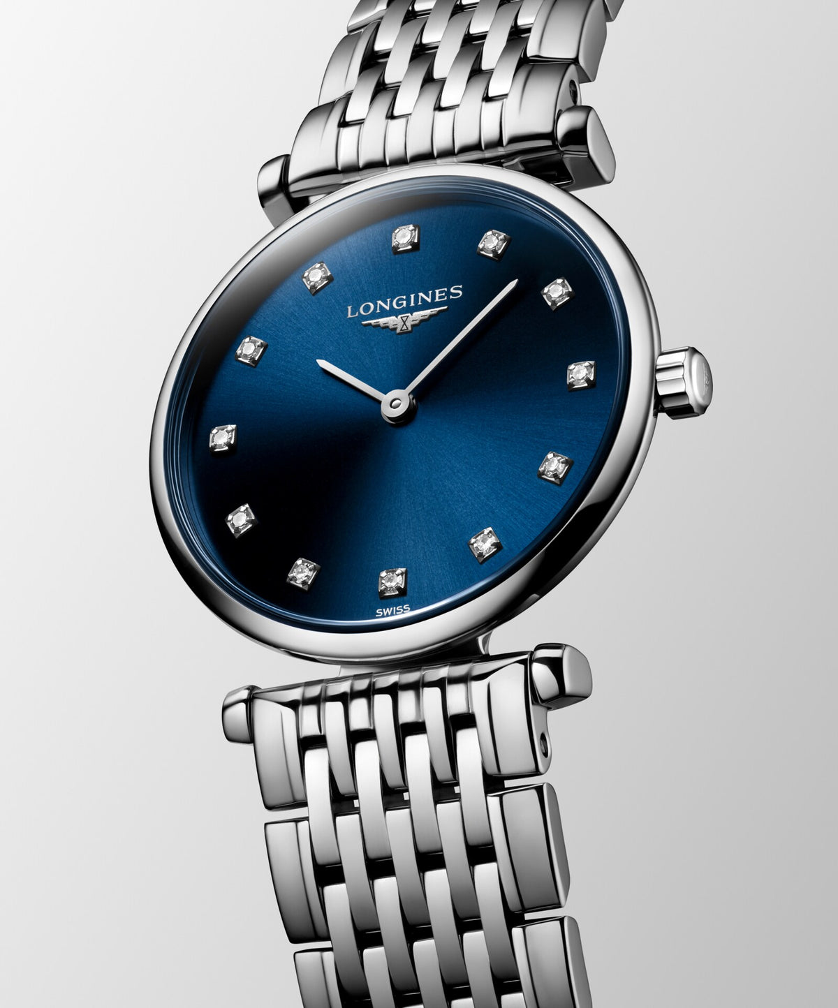 [SIMCHA-OFFICIAL-GALLERY:L4.209.4.97.C:03] Longines La Grande Classique 24.00mm Quartz Sunray blue Dial Stainless Steel Bracelet Watch — official gallery view 3