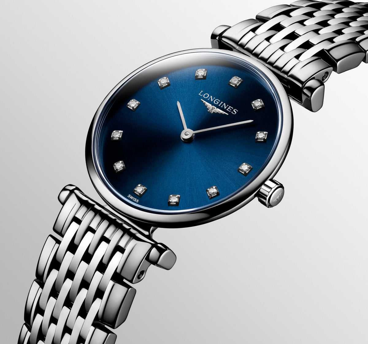 [SIMCHA-OFFICIAL-GALLERY:L4.209.4.97.C:07] Longines La Grande Classique 24.00mm Quartz Sunray blue Dial Stainless Steel Bracelet Watch — official gallery view 7