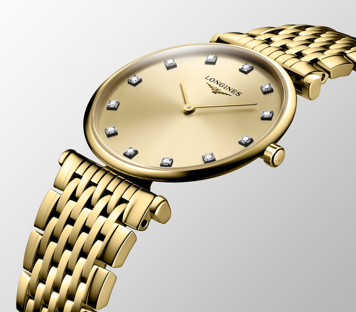 [SIMCHA-OFFICIAL-GALLERY:L4.512.2.37.E:08] Longines La Grande Classique 29.00mm Quartz Gilt Dial Yellow Bracelet Watch — official gallery view 8