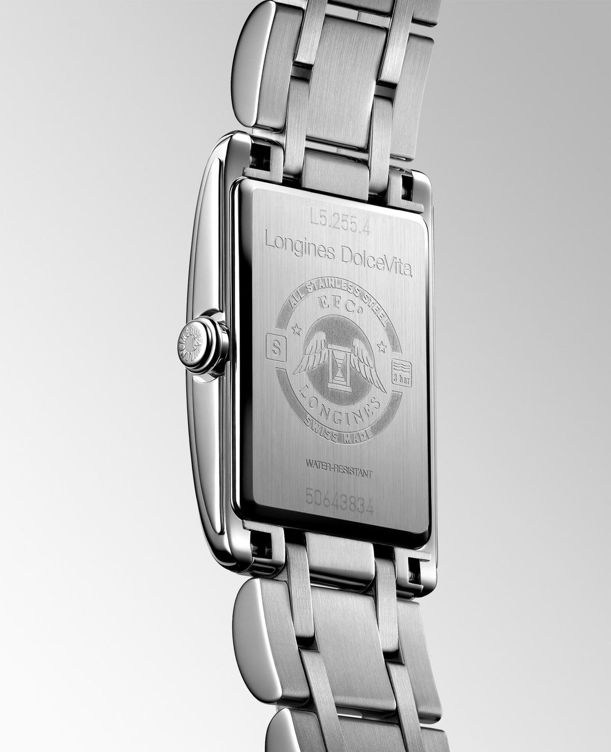 [SIMCHA-OFFICIAL-GALLERY:L5.255.4.75.6:07] Longines DolceVita 20.80 x 32.00mm Quartz White Dial Stainless Steel Bracelet Watch — official gallery view 7