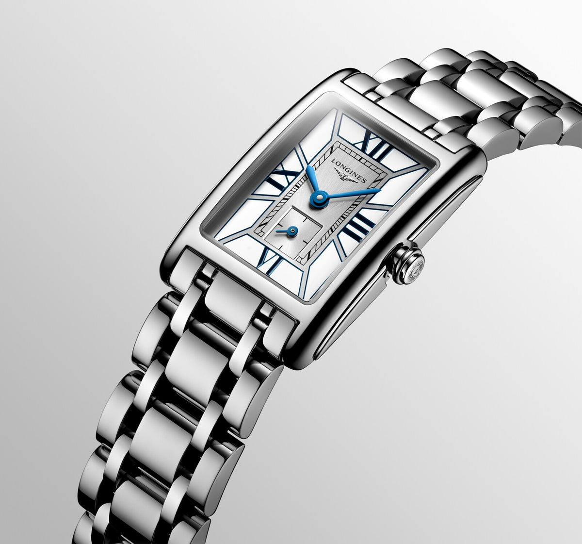 [SIMCHA-OFFICIAL-GALLERY:L5.255.4.75.6:10] Longines DolceVita 20.80 x 32.00mm Quartz White Dial Stainless Steel Bracelet Watch — official gallery view 10