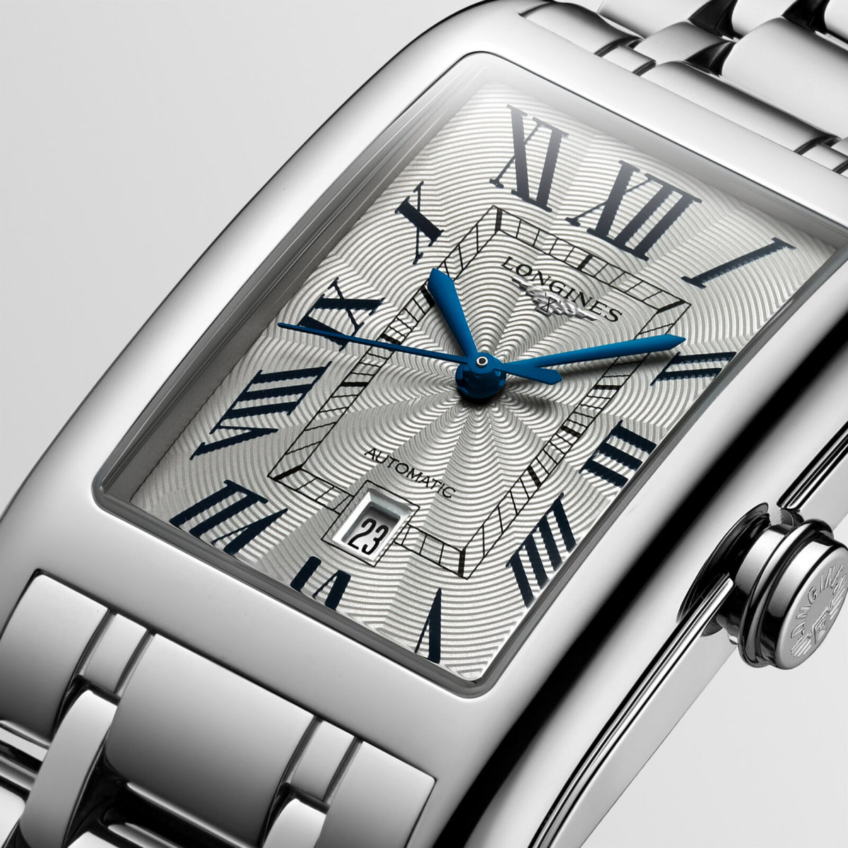 [SIMCHA-OFFICIAL-GALLERY:L5.767.4.71.6:02] Longines DolceVita 28.20 x 47.00mm Automatic Silver "flinqué" Dial Stainless Steel Bracelet Watch — official gallery view 2