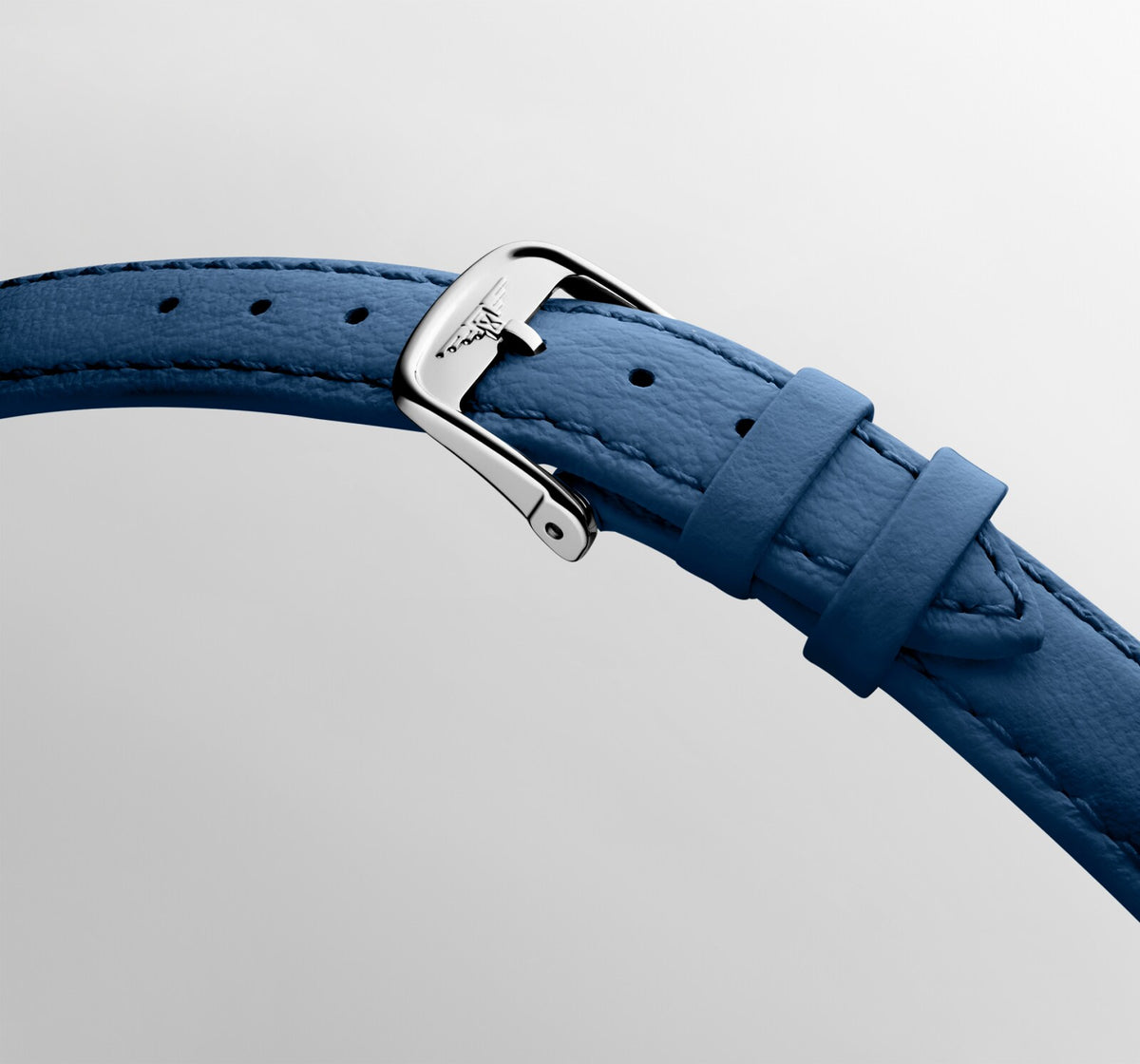 [SIMCHA-OFFICIAL-GALLERY:L4.330.4.11.2:06] Longines Elegant Collection 30.00mm Quartz White matt Dial Blue Leather Strap Watch — official gallery view 6