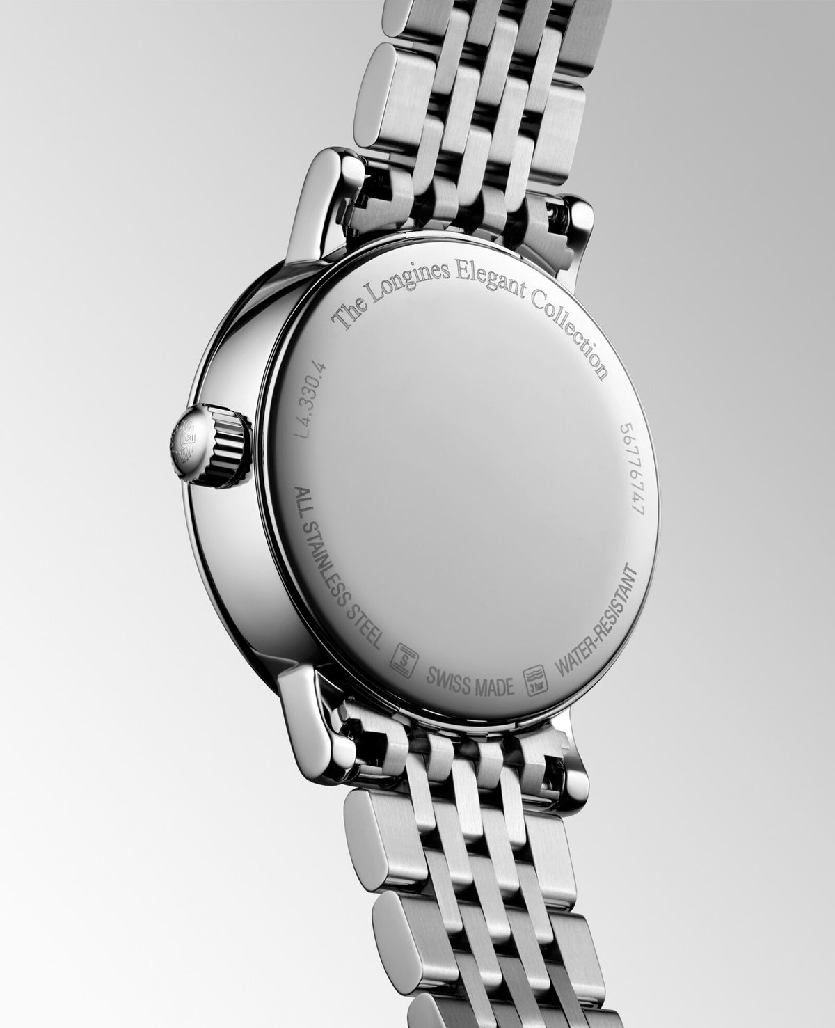 [SIMCHA-OFFICIAL-GALLERY:L4.330.4.11.6:05] Longines Elegant Collection 30.00mm Quartz White matt Dial Stainless Steel Bracelet Watch — official gallery view 5