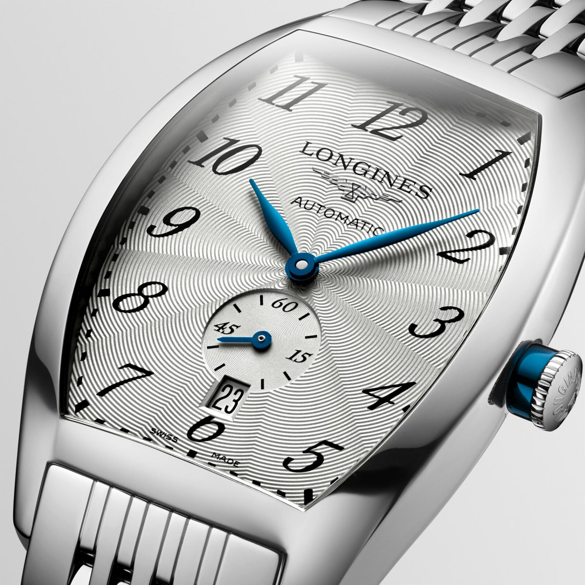 [SIMCHA-OFFICIAL-GALLERY:L2.642.4.73.6:02] Longines Evidenza 33.10 x 38.75mm Automatic Silver "flinqué" Dial Stainless Steel Bracelet Watch — official gallery view 2