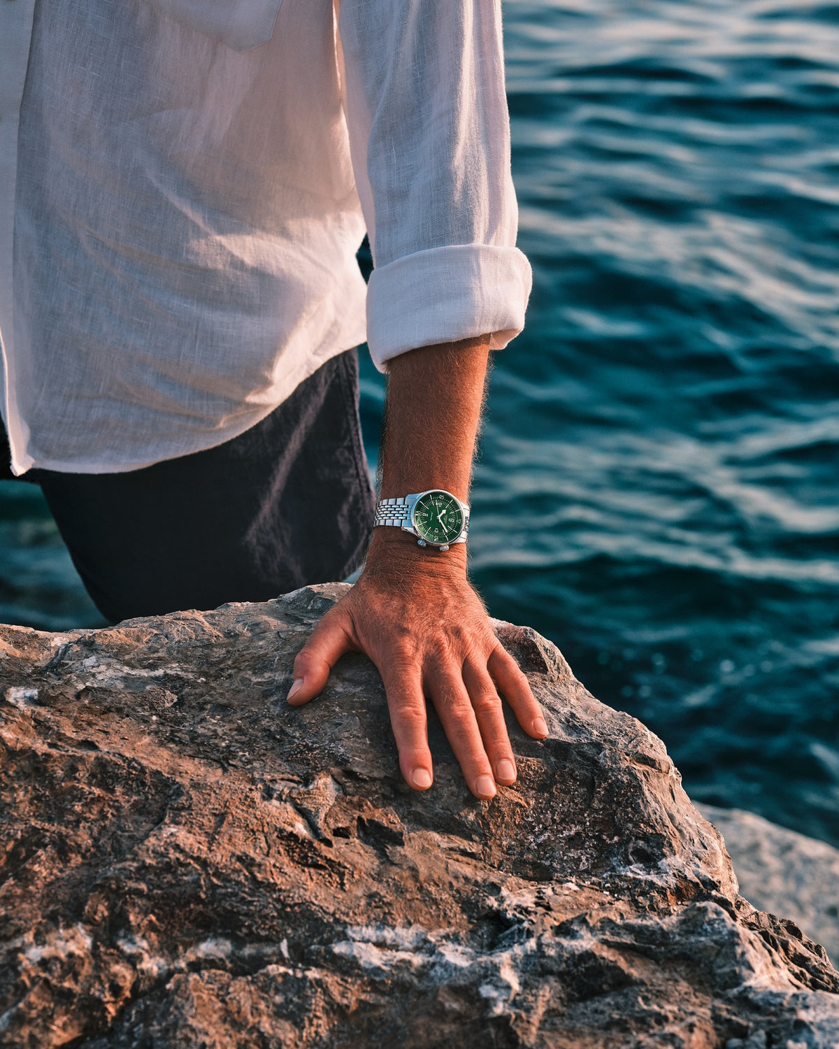 [SIMCHA-TOP500:LONGINES:L3.764.4.06.6:03] LONGINES LEGEND DIVER L3.764.4.06.6 Automatic, Stainless steel, Green lacquered polished, Bracelet Watch - Extra picture