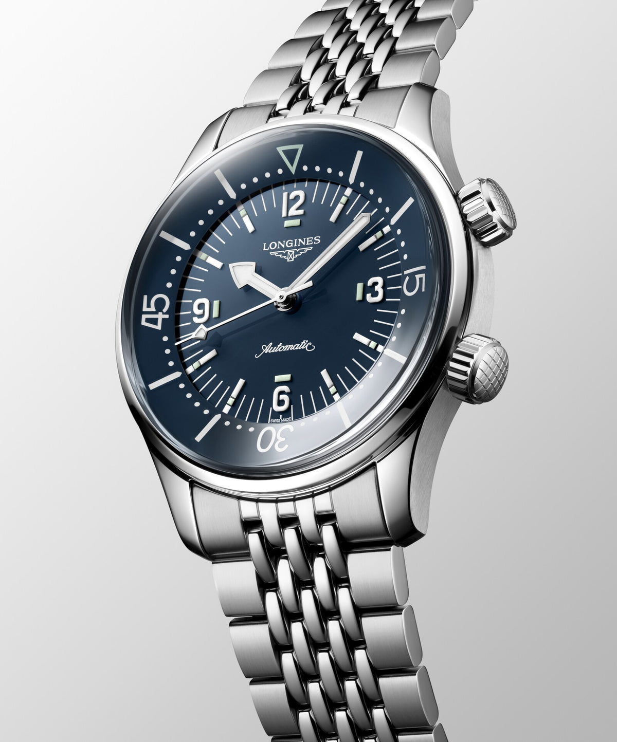 [SIMCHA-TOP500:LONGINES:L3.764.4.90.7:06] LONGINES LEGEND DIVER L3.764.4.90.7 Automatic, Stainless steel, Blue lacquered polished, Bracelet Watch - Watch face