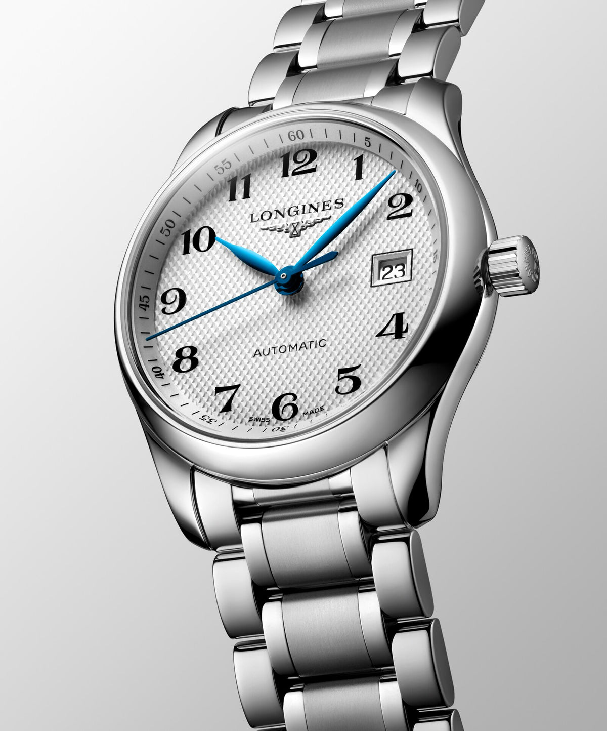 [SIMCHA-OFFICIAL-GALLERY:L2.257.4.78.6:03] Longines Master Collection 29.00mm Automatic Silver "barleycorn" Dial Stainless Steel Bracelet Watch — official gallery view 3