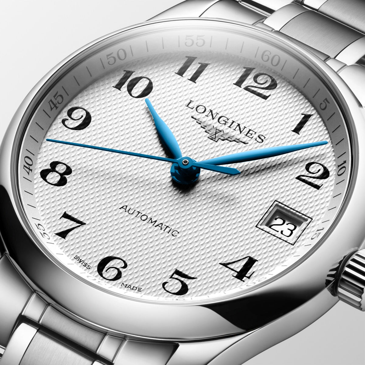 [SIMCHA-OFFICIAL-GALLERY:L2.357.4.78.6:02] Longines Master Collection 34.00mm Automatic Silver "barleycorn" Dial Stainless Steel Bracelet Watch — official gallery view 2