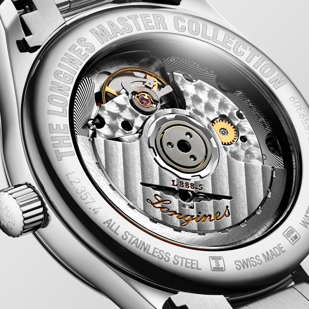 [SIMCHA-OFFICIAL-GALLERY:L2.357.4.78.6:03] Longines Master Collection 34.00mm Automatic Silver "barleycorn" Dial Stainless Steel Bracelet Watch — official gallery view 3